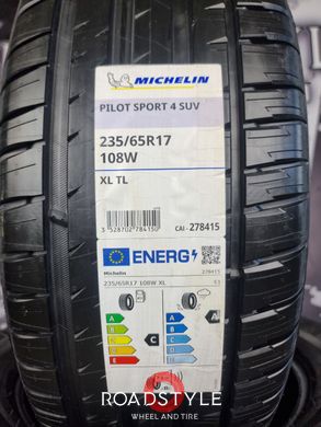 Літні шини 235/65 R17 108W XL Michelin Pilot Sport 4 SUV